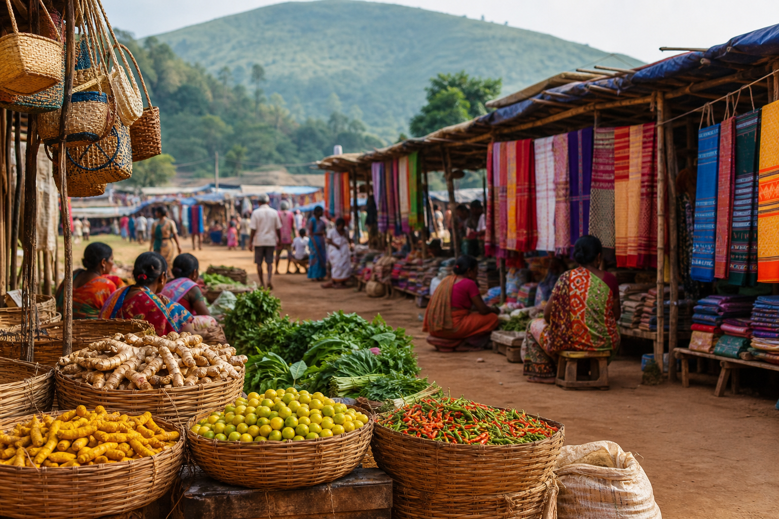 Colourful local market experience in Koraput